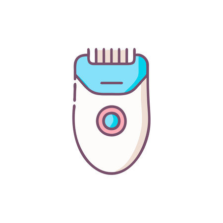 Electric shaver flat color icon. Hair removal, epilator. Vector illustrationのイラスト素材