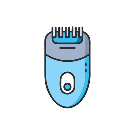 Hair trimmer icon in flat color style. Vector illustration.のイラスト素材