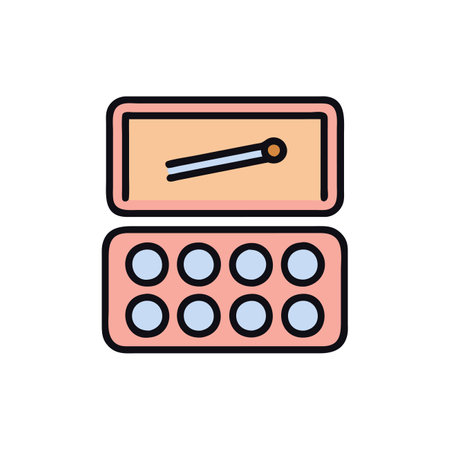 make up palette icon over white background, line fill style, vector illustrationのイラスト素材