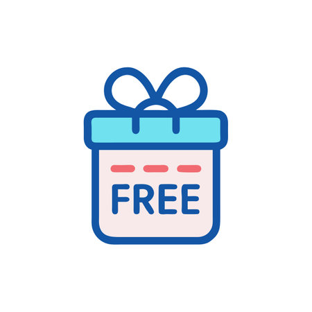 Gift box with free symbol, vector illustration. Flat design.のイラスト素材