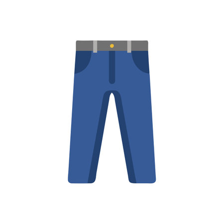 Men's pants icon in flat color style. Men's casual clothingのイラスト素材