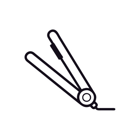 Hair straightener line style icon design, Hairdresser fashion style and barbershop theme Vector illustrationのイラスト素材