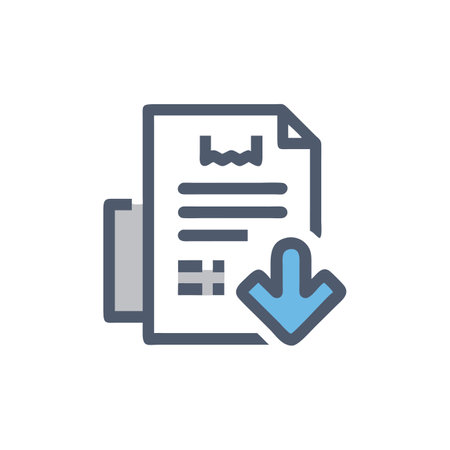 Download document icon, vector illustration. Flat design style eps 10のイラスト素材