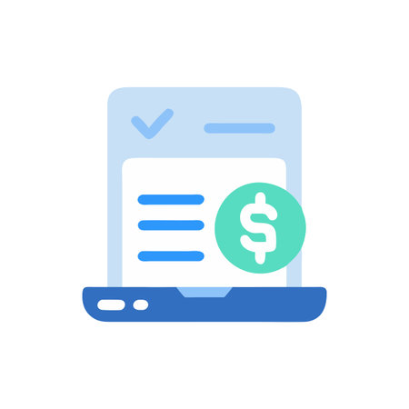 Laptop with dollar icon. Flat design style modern vector illustration.のイラスト素材