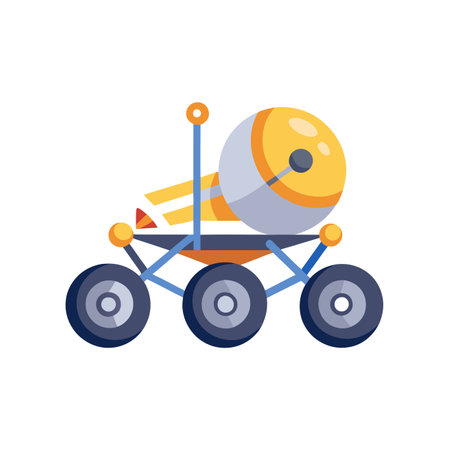 Space vehicle flat icon isolated on white background. Vector illustration. Eps 10.のイラスト素材