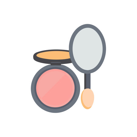 Makeup powder and mirror vector icon isolated on white background for your web and mobile app design, Makeup powder and mirror logo conceptのイラスト素材