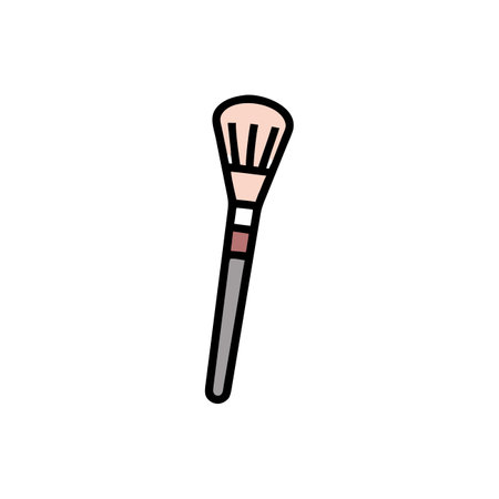 makeup brush accessory isolated icon vector illustration design, line and fill styleのイラスト素材
