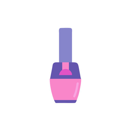 Nail polish bottle icon in flat color style. Nail polishのイラスト素材