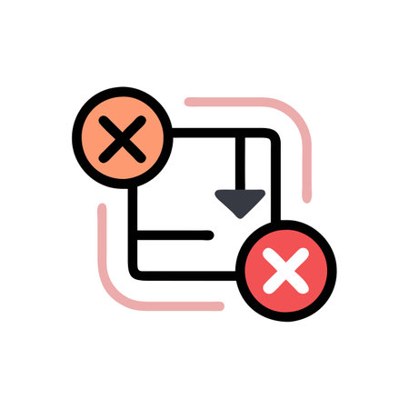 Cancel box flat color icon. Symbol and sign illustration design. Isolated on white backgroundのイラスト素材