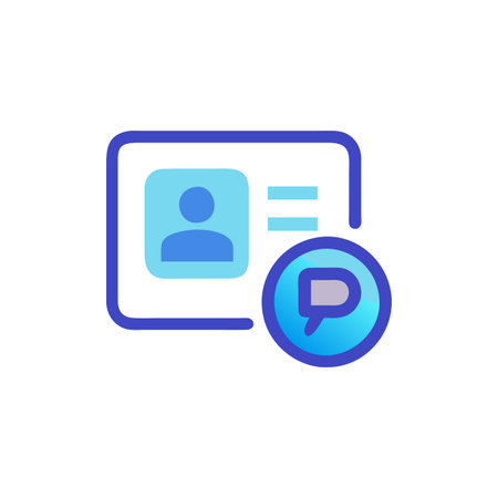 Identity card icon vector. A thin line sign. Isolated contour symbol illustration