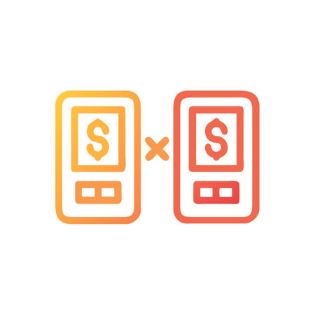 Mobile phone and dollar sign. Flat line icon. Vector illustration.のイラスト素材