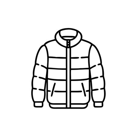Wool jacket line icon, concept sign, outline vector illustration, linear symbol.のイラスト素材