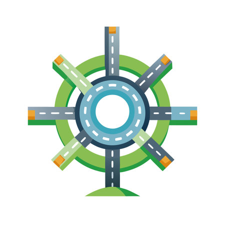 Round road icon. Flat illustration of round road vector icon for webのイラスト素材