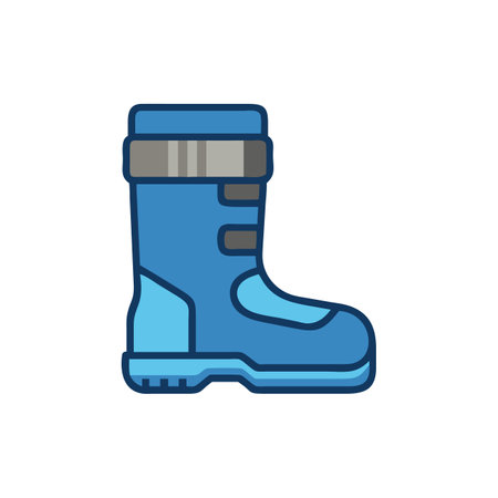 Rubber boots icon, vector illustration. Flat design style with outline.のイラスト素材