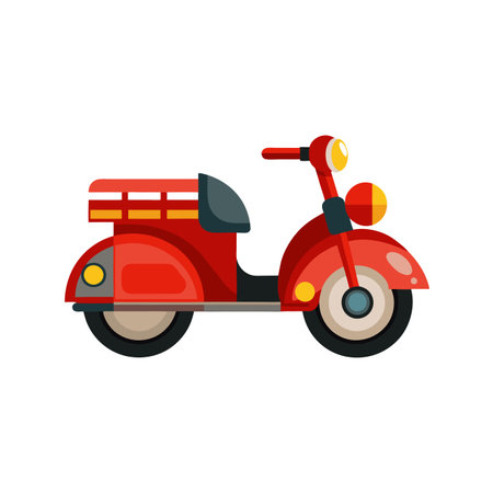 Vintage scooter icon. Flat illustration of vintage scooter vector icon for web designのイラスト素材