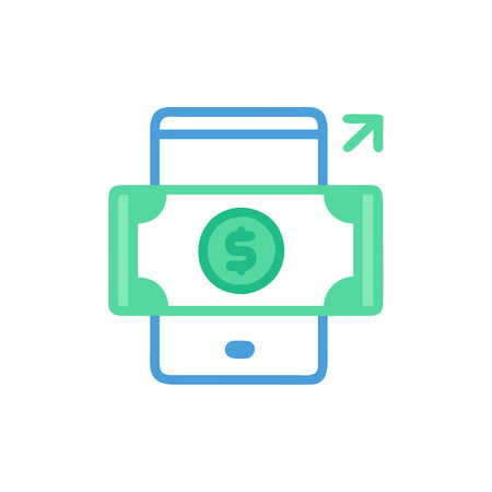 Money transfer, online banking, mobile payment icon. Vector illustration.のイラスト素材
