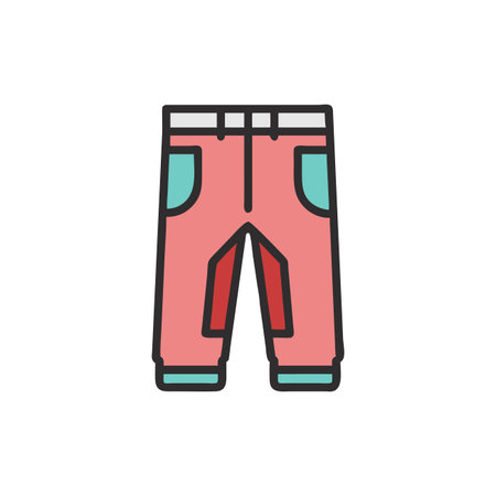 Trousers flat color icon. Vector illustration on white background.のイラスト素材