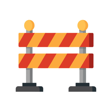 Road barrier icon. Flat illustration of road barrier vector icon for webのイラスト素材