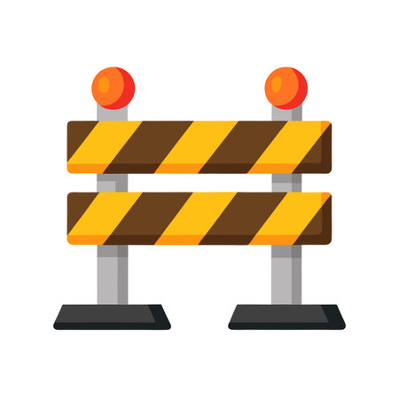 Road barrier icon. Flat illustration of road barrier vector icon for webのイラスト素材