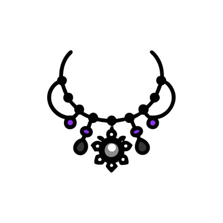 Necklace icon. Jewelry design element. Vector illustration.のイラスト素材
