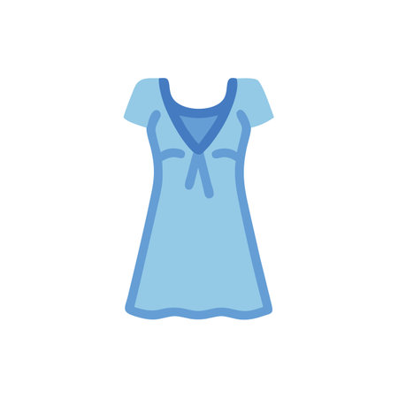 Women's dress icon. Flat color design. Vector Illustration.のイラスト素材