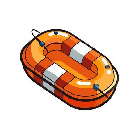 Life buoy icon in isometric 3d style on a white background
