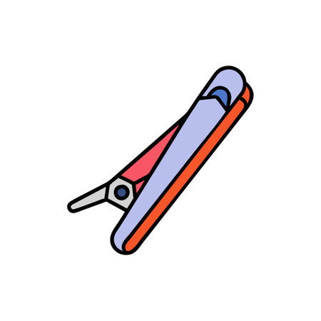 Hair straightener flat icon. Vector illustration on white background.のイラスト素材