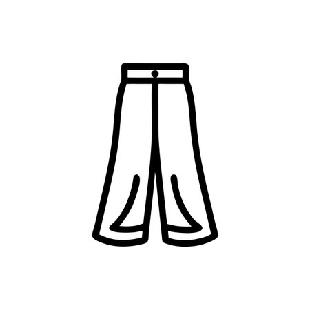 Jeans icon vector. A thin line sign. Isolated contour symbol illustrationのイラスト素材