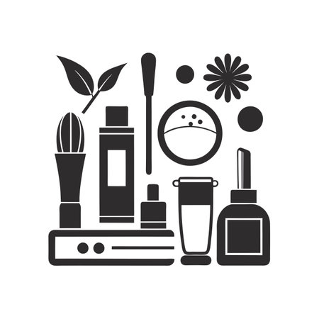 Cosmetics black simple icon on white background for webdesign and mobile appのイラスト素材