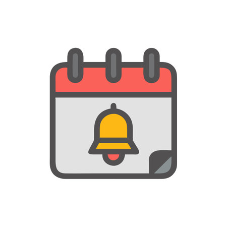 Calendar reminder, reminder, alarm, vector icon. Flat design.のイラスト素材