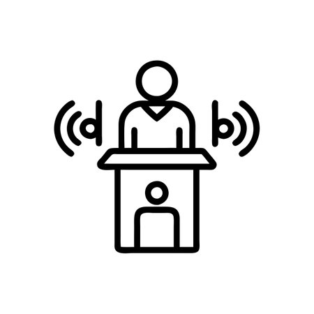 Speaker icon vector. A thin line sign. Isolated contour symbol illustrationのイラスト素材