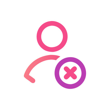 User icon with cancel sign. Vector illustration. Flat design style.のイラスト素材