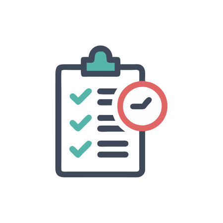 Clipboard with checklist icon. Flat design style eps 10のイラスト素材