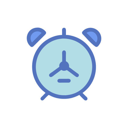 Alarm clock flat color icon. Time management. Pictogram for web page, mobile app, promoのイラスト素材