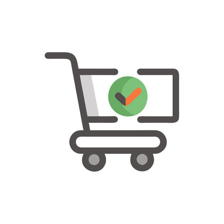 Shopping cart icon in flat color style. E-commerce shoppingのイラスト素材