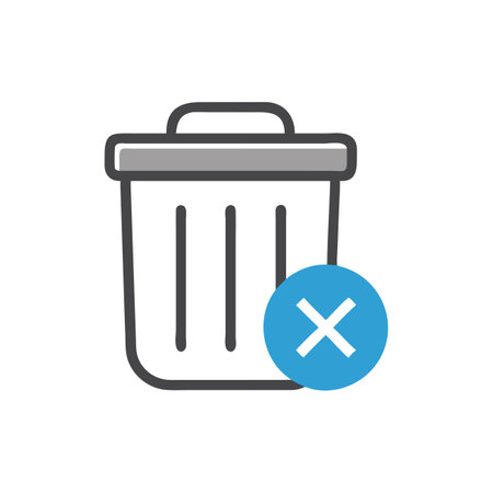 Trash bin icon with delete sign. Vector illustration. Eps 10.のイラスト素材