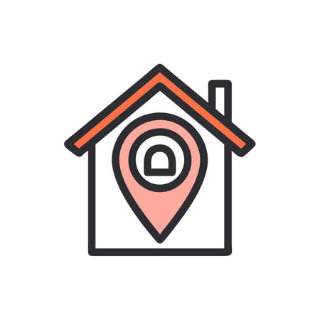 house location icon vector isolated on white background for your web and mobile app design, house location logo conceptのイラスト素材