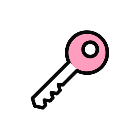 Key icon, vector illustration, filled design editable outline stroke.のイラスト素材