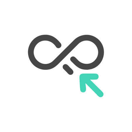 Infinity loop icon in flat style. Loop vector illustration on white isolated background. Loop business concept.のイラスト素材