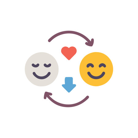 Happy and sad emoticons with heart and arrow. Vector illustration.のイラスト素材