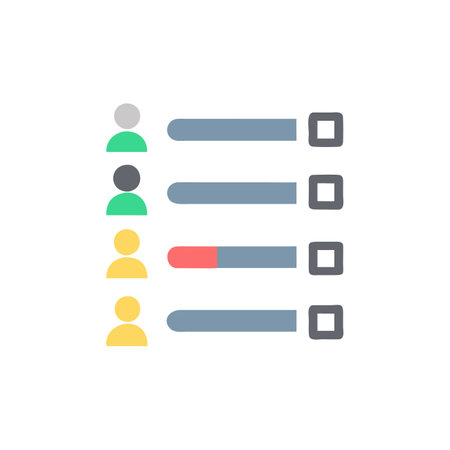 User list icon in flat color style. Progress vector illustration on white isolated background. User interface business concept.のイラスト素材