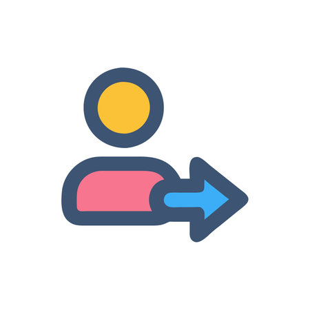 User icon with arrow. Vector illustration in flat style. EPS 10のイラスト素材