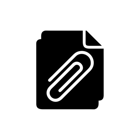 Paper clip icon, concept illustration, vector flat symbol, glyph sign.のイラスト素材