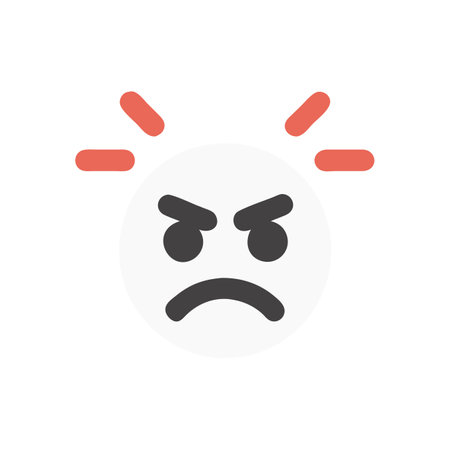 Sad emoji icon in flat color style. Emoticon face emotionのイラスト素材