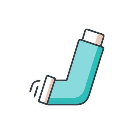 Inhaler icon in flat style. Breather vector illustration on white isolated background. Breather business concept.のイラスト素材