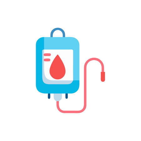 Blood donation flat icon. Vector illustration. Blood transfusion in a flat style.のイラスト素材