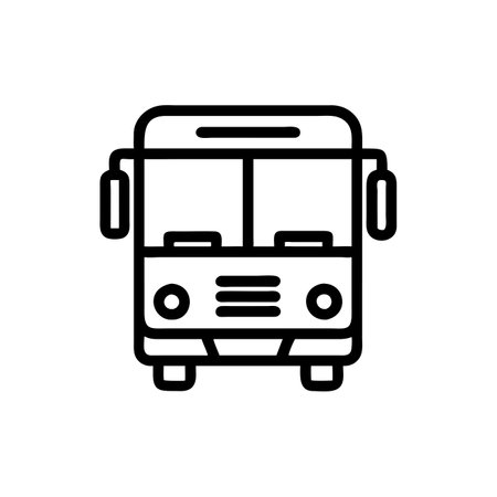 Bus icon vector. A thin line sign. Isolated contour symbol illustrationのイラスト素材
