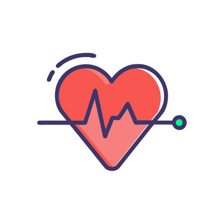Heart rate line icon. Heartbeat, pulse, pulse, cardiogram. Health care concept. Vector illustration can be used for topics like medical, healthcare, technologyのイラスト素材