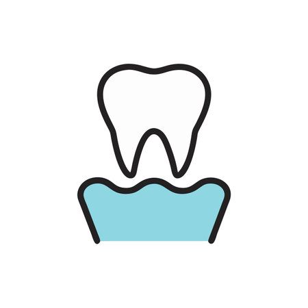 Tooth icon in flat style. Tooth vector illustration on white isolated background. Dentistry business concept.のイラスト素材