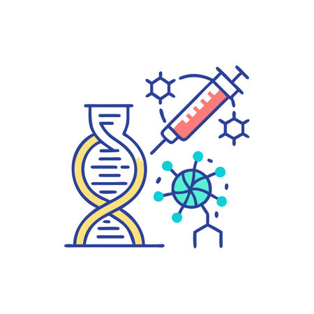 Genetic engineering, biotechnology, biochemistry vector line icon.のイラスト素材